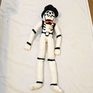 COPY - Halloween Nylon Skeleton Top Hat Plush International Silver Company Vint…